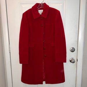 Worthington red long wool winter coat size M